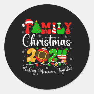 Weihnachten der Familie 2024 Matching Squad Santa  Runder Aufkleber
