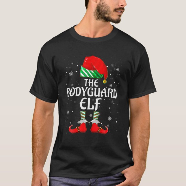Weihnachten der Familie Bodyguard Elf T-Shirt (Vorderseite)