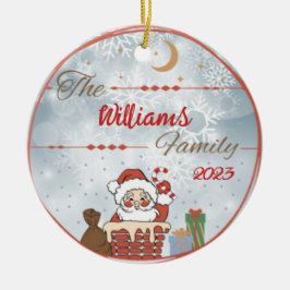 Weihnachten der Familie - den Schornstein runter Keramik Ornament