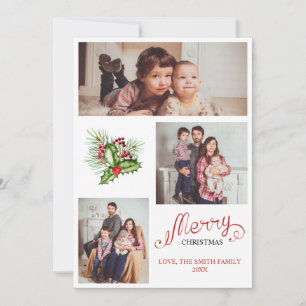 Weihnachten der Familie Drei Fotocollage Urlaubska Einladung