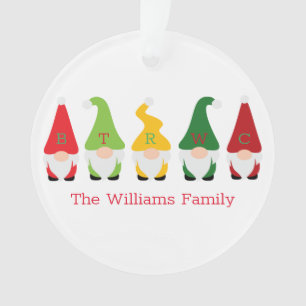 Weihnachten der Familie Roter grüner Name Feierlic Ornament