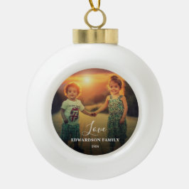 Weihnachten der Familiennamen Foto Liebe Keramik Kugel-Ornament