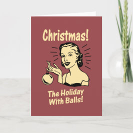 Weihnachten: Der Feiertag mit Bällen Feiertagskarte