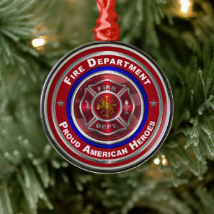 Weihnachten der Feuerwehr Ornament Aus Metall