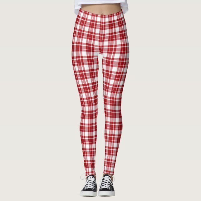 Weihnachten der Frauen / Alltag Rot/Weiße Leggings (Vorderseite)