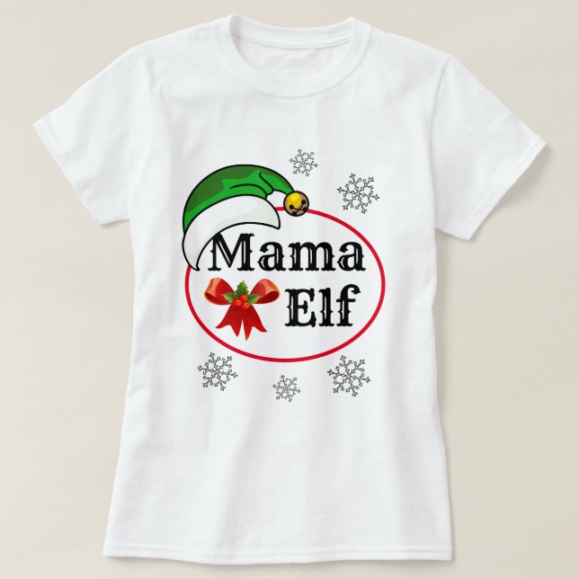Weihnachten der Frauen MAMA ELF COSTUME T-Shir T-Shirt (Design vorne)