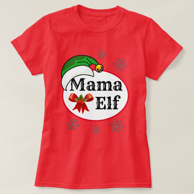 Weihnachten der Frauen MAMA ELF COSTUME T-Shir T-Shirt (Design vorne)