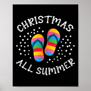 Weihnachten Der ganze Sommer über Santa Beach Flip Poster