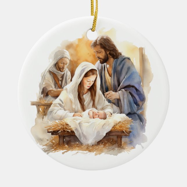 Weihnachten der Geburt Keramik Ornament (Vorne)