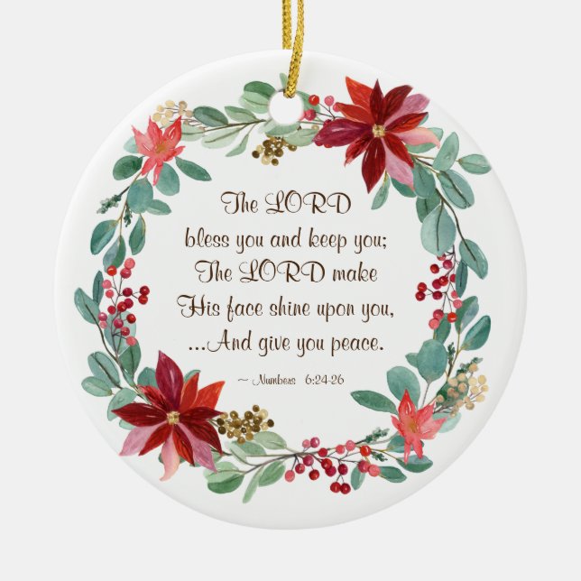 Weihnachten Der Herr segne Sie Bibel Personalisier Keramik Ornament (Vorne)