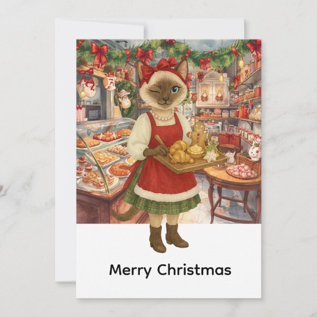 Weihnachten der Katze im Bäckerei (Vorderseite)