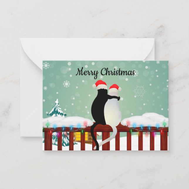 Weihnachten der Katze Weihnachtskarte Mitteilungskarte (Vorderseite)