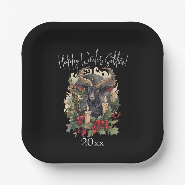 Weihnachten der klassischen Ziege Pappteller (Vorderseite)