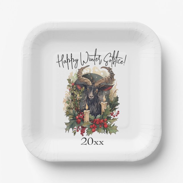 Weihnachten der klassischen Ziege Pappteller (Vorderseite)