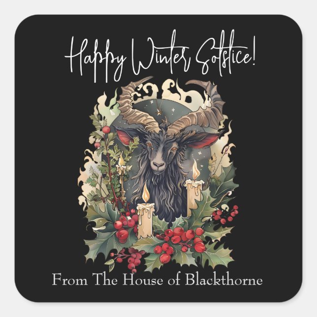 Weihnachten der klassischen Ziege Quadratischer Aufkleber (Vorderseite)