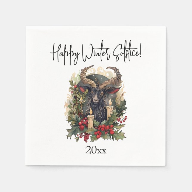 Weihnachten der klassischen Ziege Serviette (Vorderseite)