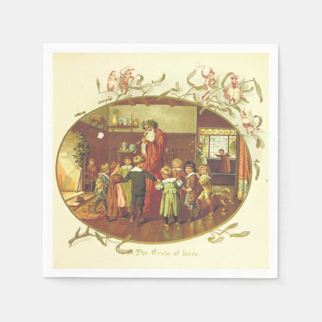 Weihnachten Der Kreis der Liebe Serviette (Vorderseite)