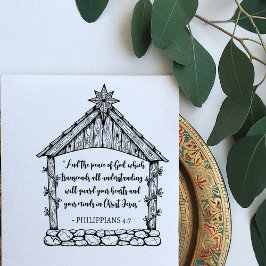 Weihnachten der Krippe mit dem Custom Bible Verse Gummistempel