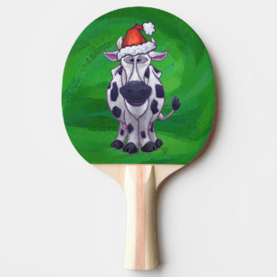 Weihnachten der Kuh auf Grün Tischtennis Schläger