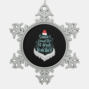 Weihnachten: Der Lieblings-Lehrer der ersten Klass Schneeflocken Zinn-Ornament