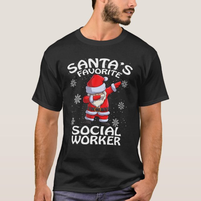 Weihnachten der Lieblingssozialarbeiter T-Shirt (Vorderseite)
