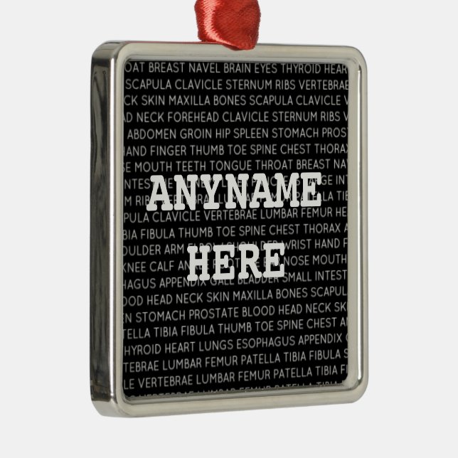 Weihnachten der medizinischen Terminologie Ornament Aus Metall (Rechts)