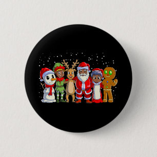 Weihnachten der schwarzen Familie Afro-Afrikanisch Button