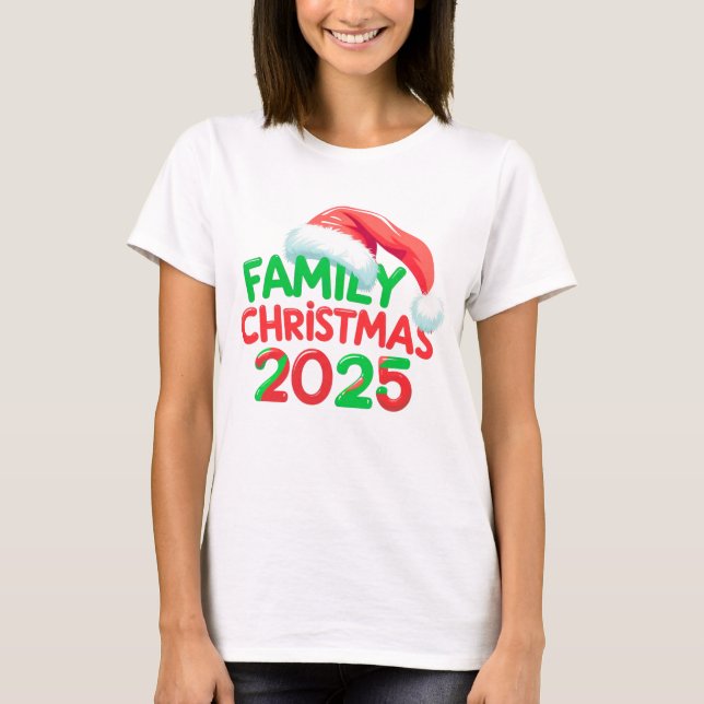 Weihnachten der Weihnachtsmannmütze 2025 T-Shirt (Vorderseite)
