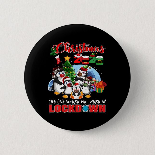 Weihnachten der, wo wir in Lockdown Pingui waren Button (Vorderseite)