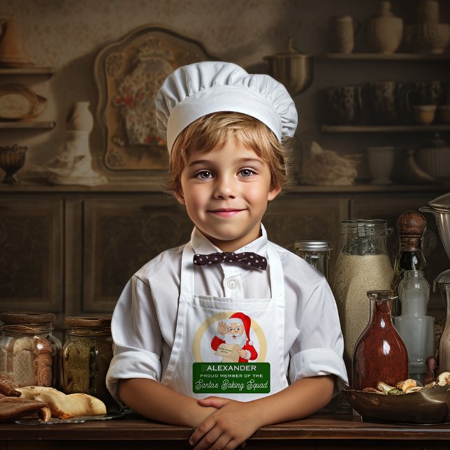 Weihnachten des berühmten Weihnachtsmanns Kinderschürze (Proud Member Santa's Baking Squad Baker Christmas Kids' Apron)