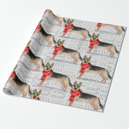 Weihnachten des Deutschen Hirten für Hundefreunde Geschenkpapier