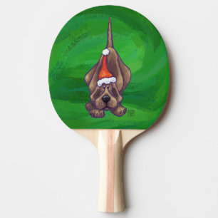 Weihnachten des Hundes auf Grün Tischtennis Schläger