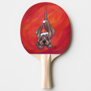 Weihnachten des Hundes auf Rot Tischtennis Schläger