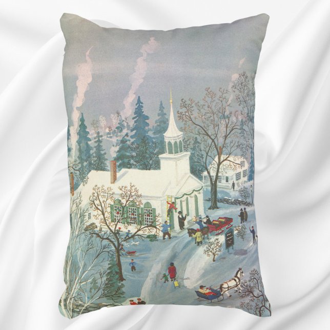 Weihnachten des Jahrgangs, Menschen gehen in die K Dekokissen (Von Creator hochgeladen)