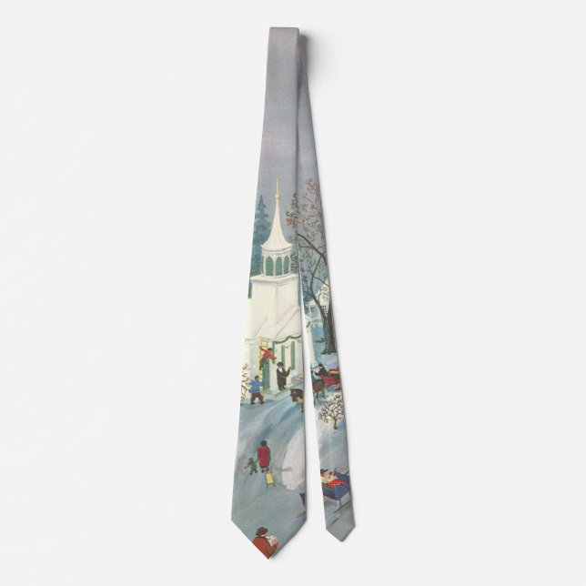 Weihnachten des Jahrgangs, Menschen gehen in die K Krawatte (Vorderseite)