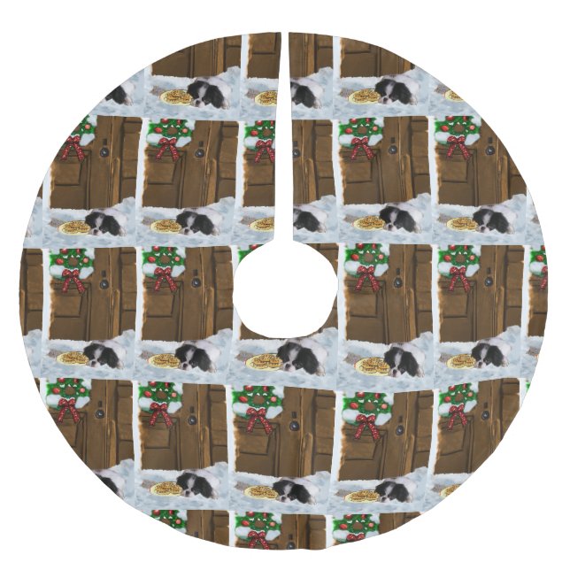 Weihnachten des japanischen Kinos Polyester Weihnachtsbaumdecke (Vorderseite)