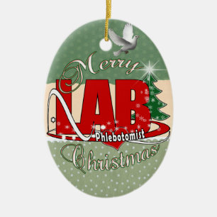 WEIHNACHTEN DES LABRADOR-PHLEBOTOMIST KERAMIKORNAMENT