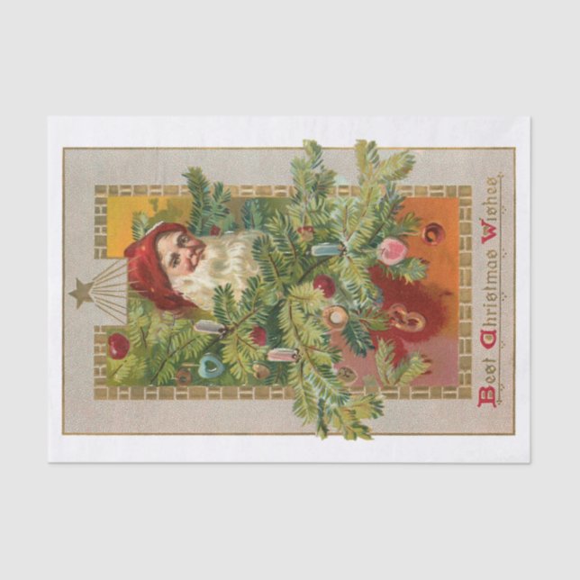 Weihnachten des Vaters mit dekorierter Tree & Star Seidenpapier (Vorderseite)