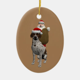 Weihnachten des Vaters mit grauem Setter Keramik Ornament