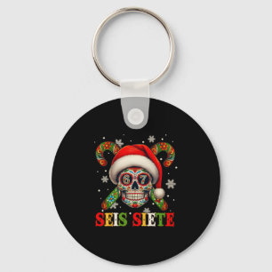 Weihnachten Dia De Los Muertos Zucker-Schädel Seis Schlüsselanhänger