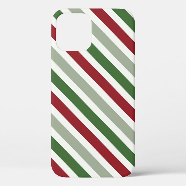 Weihnachten Diagonal Stripes Candy Cane Geschenkmu Case-Mate iPhone Hülle (Rückseite)
