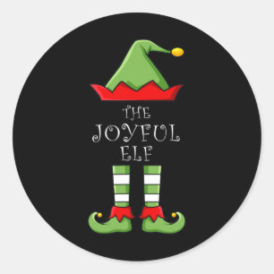 Weihnachten Die glückliche Elf Spaß Familie Matchi Runder Aufkleber