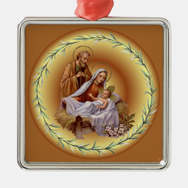 Weihnachten ~ Die heilige Familie ~ Geburt ~ * ~ Ornament Aus Metall (Vorne)