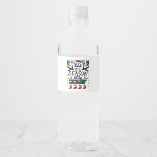 Weihnachten Die Jahreszeit Wasserflaschenetikett