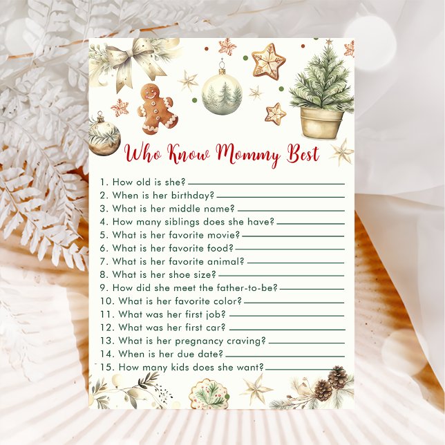 Weihnachten, die Mommy Best Baby Shower Card kenne Einladung (Von Creator hochgeladen)