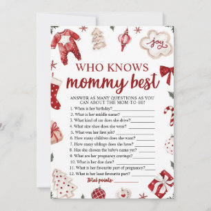 Weihnachten, die Mommy Best Baby Shower Game kenne Einladung