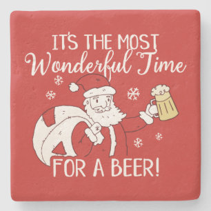 Weihnachten Die schönste Zeit für einen Bier Wei Steinuntersetzer