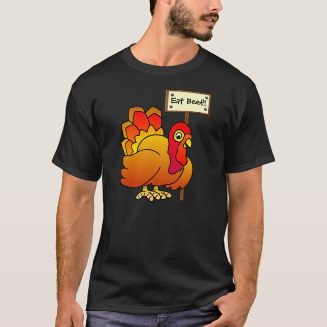 Weihnachten die Türkei mit "essen Rindfleisch-" T-Shirt (Vorderseite)