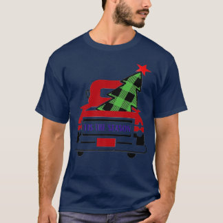 Weihnachten Dies ist die Jahreszeit Karierter Baum T-Shirt
