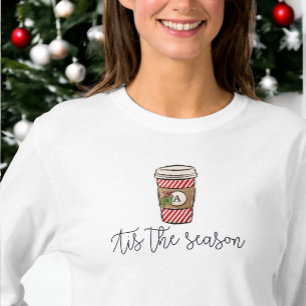 Weihnachten Dies ist die Jahreszeit Mongram Kaffee T-Shirt